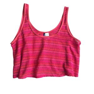 Reef Mesh Crochet Crop Tank Top Beach Swim Coverup Festival Summer Womens Large